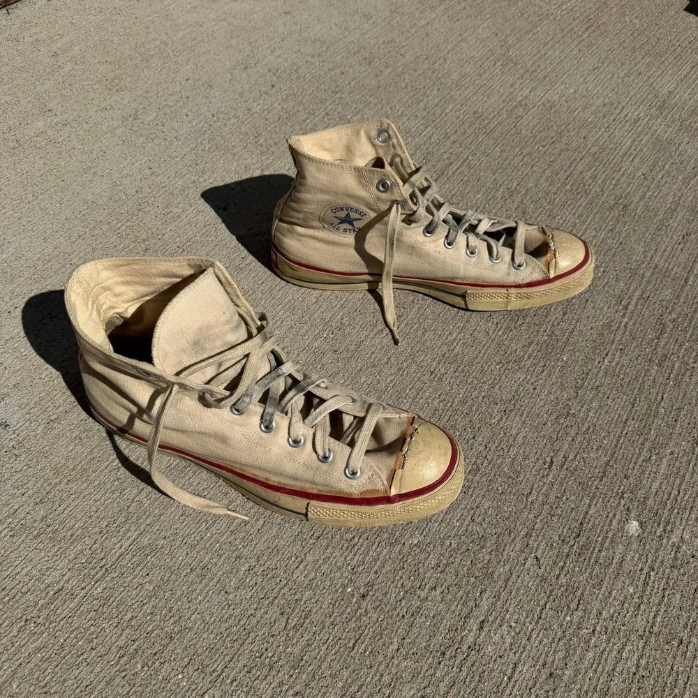 Rare Vintage 1950s Converse Chuck Taylor Red Label High Top Sneakers Mens 10 USA